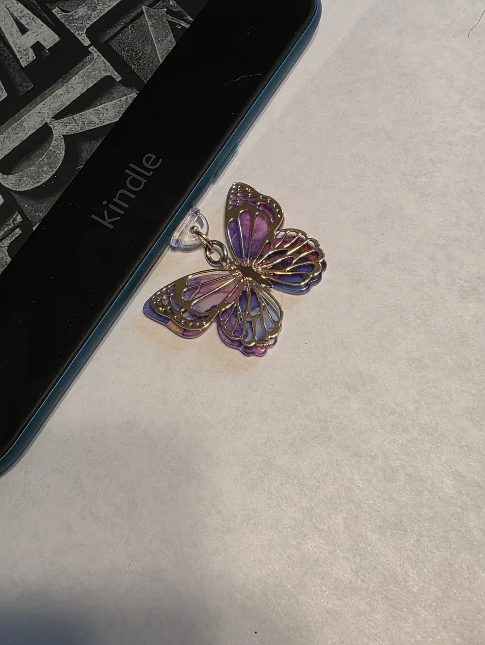 Dust Plug Charm- Purple/Blue Butterfly